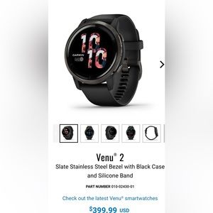 Garmin Venu 2, light new. Black does not include original packaging.